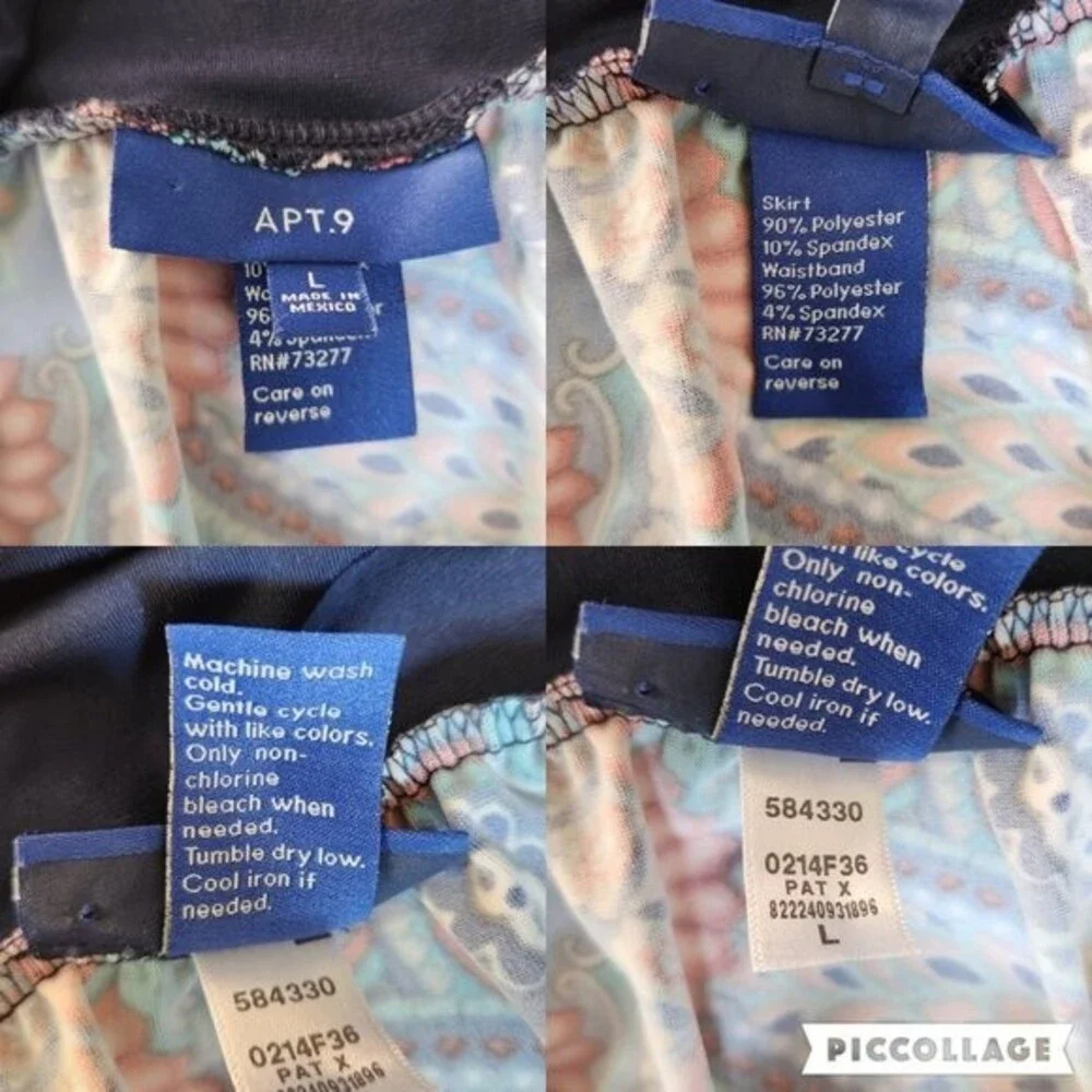 Apt 9 blue paisley floral stretchy maxi skirt sz L